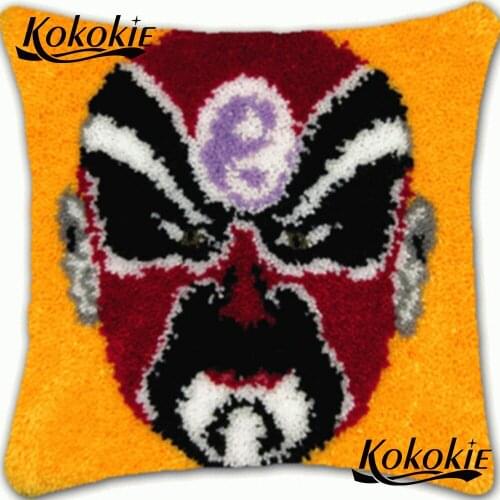 Crocheting latch hook rug Needlework 3d pillow kits printed cushion embroidery Pillowcase cross stitch rug kit to stitch carpet