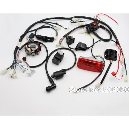 COMPLETE ELECTRICS 4 Stroke ATV QUAD 150 200 250 300CC WIRING HARNESS CDI 8 Coil Stator Tail Light Zongshen Lifan
