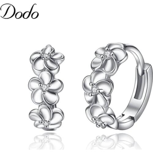 Elegant 585 White Gold Color Earring Sets Boucle d'oreille Flower Clover Crystal Earrings Bijoux Jewelry Brincos Mujer Women E20