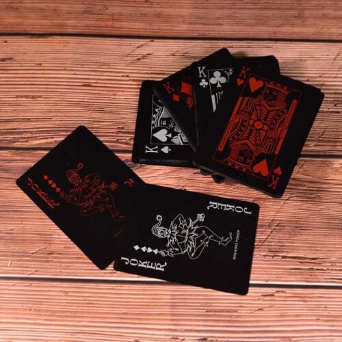 1Set High Quality Plastic Box Poker Black Playing Cards Family Game Waterproof