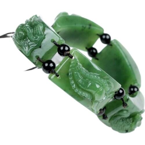 100% natural Hetian jade jade green jade bracelet scorpion centipede toadexquisite gift