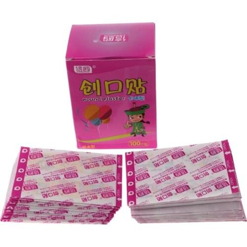 100Pcs Adhesive Bandages Waterproof Breathable First Aid Wound Plaster Cartoon 667D