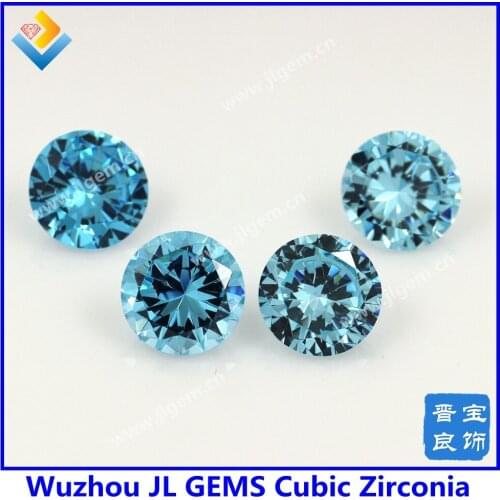 100pcs/lot) New Fashion 2.75mm-6.5mm Synthetic Cubic Zirconia Stone/Blue Round Shape CZ Stone Round CZ Beads