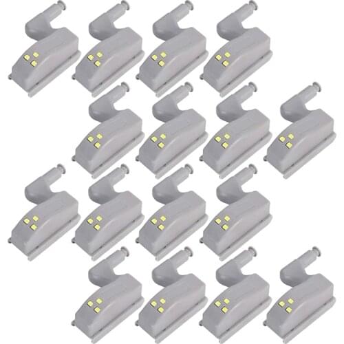 16Pcs Hinge LED Sensor Light for Kitchen Cabinet Cupboard Closet Night Lights, Living Room/Bedroom/Wardrobe Night Lights