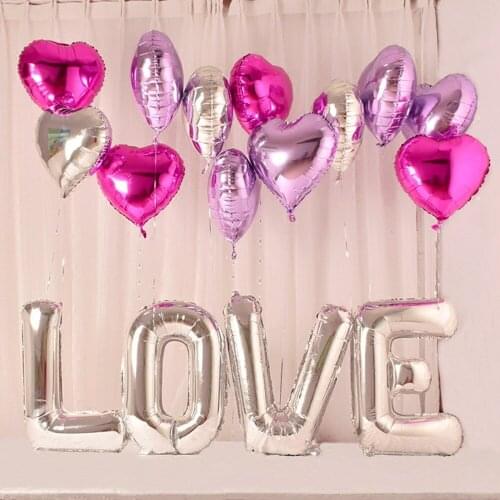 5/10/20pcs 18 inchLove Foil Heart Helium Balloons Wedding decor i love you marriage Globos orbs Birthday Party Supplies