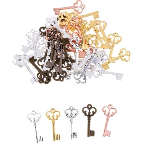 50 Pieces 21x10mm Retro Key Charms Pendants DIY Jewelry Making Accessories
