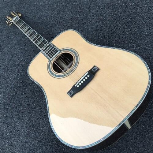 41" knotwork inlays acoustic guitar solid spruce top acoustic electric guitar real abalone knot inlays acoustic free shipping