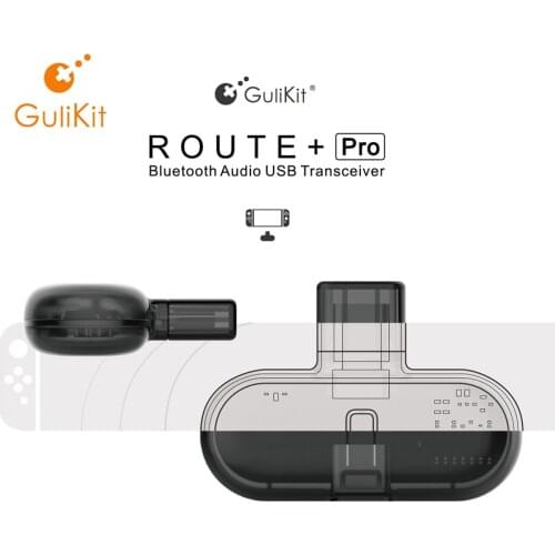 GuliKit Route+ Pro Bluetooch Wireless 3.5mm Audio Voice Chat Receiver USB Transmitter Transceiver for Nintend Switch Console PC