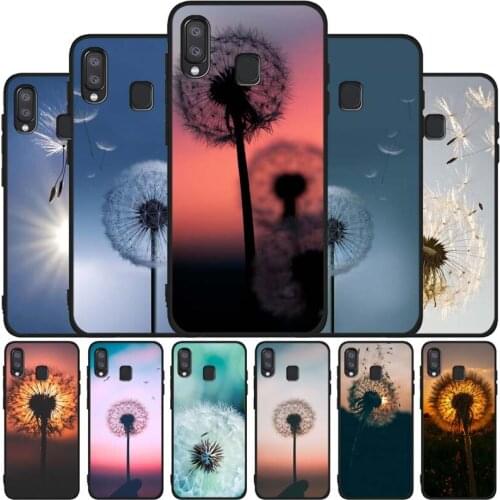 Dandelion black soft phone Case For Samsung A10 20 30 40 50 30S 50S 60 70 M10 M30S M40 A31 51 71 A20E A10E A21S