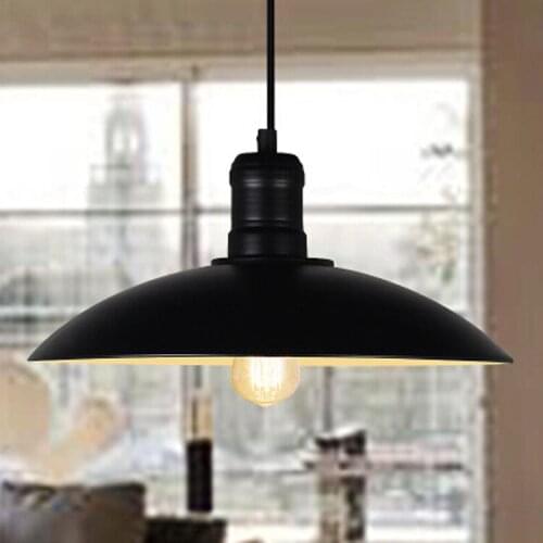 Black vintage industrial pendant light nordic retro lights iron lampshade loft edison lamp metal cage dining room Countryside