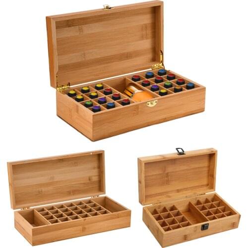 25 Grids Essential Oil Natural Wood Box Aromatherapy Wooden Box Treasure Jewelry Storage Organizer Handmade Craft for Home Decor