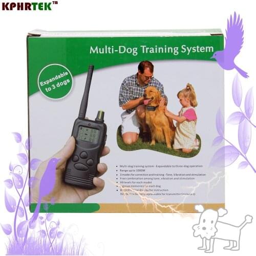 1000m Remote Dog Training Shock Collar Electr Pet No Bark Trainer waterproof design 20pcs/lot