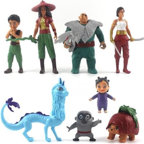 Disney Anime 3-5 inch Raya and The Last Dragon Figure Dolls Cute PVC Raya Princess Action Figure Model Toy Kids Gift