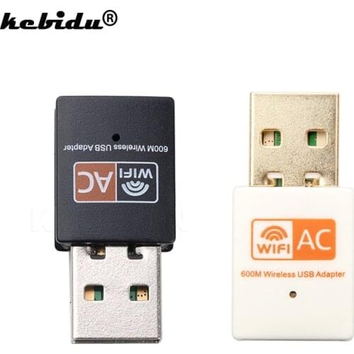 Kebidu Wireless 600Mbps Network Card USB WiFi Adapter 2.4GHz 5GHz WiFi Antenna PC Computer Receiver Dual Band Free Driver