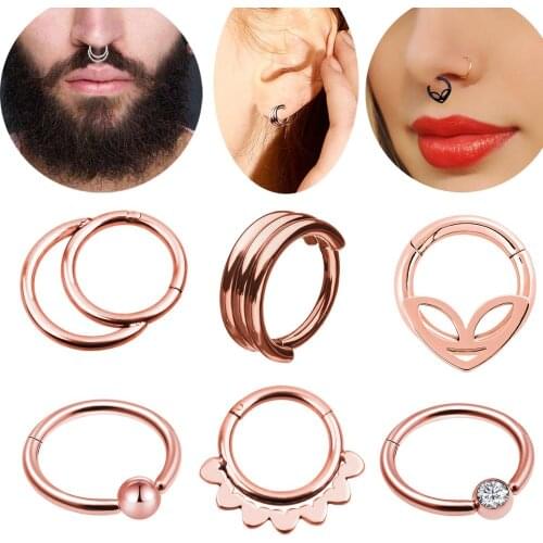 Fashion 1pc Earrings Crystal Steel Helix Earring Stud Nose Ring Hoop Lip Pircing Body Jewelry Piercing Women Fake Piercing oreja