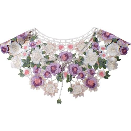 Fashion false collar decorated with colored lace diy sewing embroidery collar