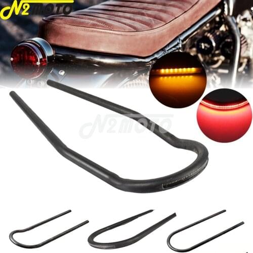 Motorbike Rear Seat Frame Hoop Loop LED Tail Turn Signal Lamp For KAWASAKI KZ Z TR W KZ400 KZ550 K750 Z650 W650 S1 H1 Cafe Racer