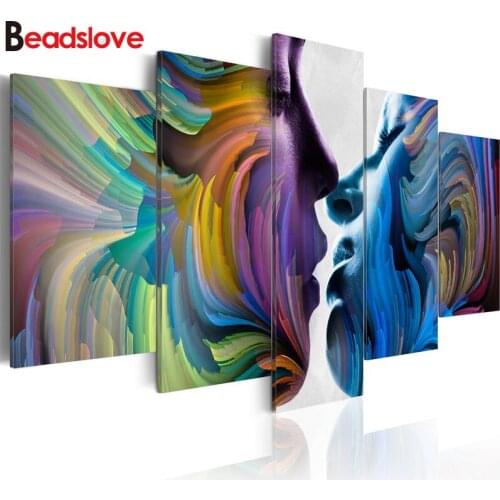 5 Pieces abstract lines lover diamond embroidery 5d diy diamond painting mosaic daimond art,Multi-pictures decor