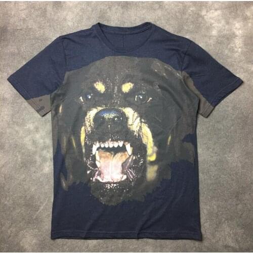 2020 Novelty High New Men Blue Rottweiler T Shirts T-Shirt Hip Hop Skateboard Street Cotton T-Shirts Tee Top kenye #42