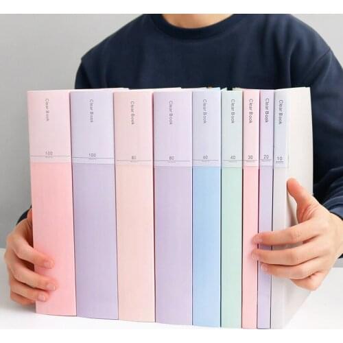 ZK30 A4 Morandi file bag 100 pages Data Book Large Capacity file folder portfolio Office School Stationery