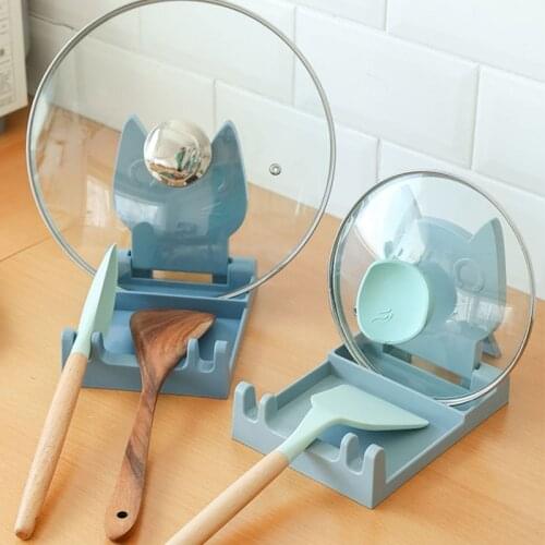 Two-In-One Spatula Rack Pot Cover Rack Desktop Organizer Kitchen Storage Tray Organization Drain Rack Household Chopstick Holder