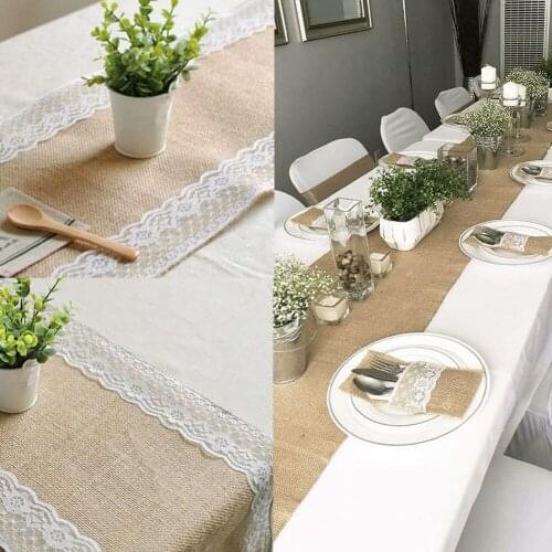Christmas Wedding Decoration Linen Tablecloth Tea Art Tablecloth Party Decoration Lace Jute Cloth Environmental Protection Linen
