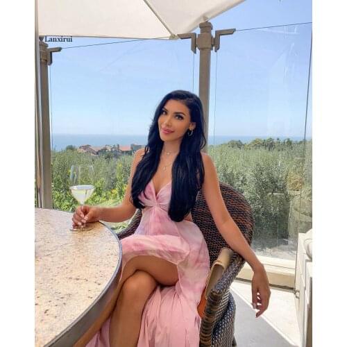 Sexy Beach Cover Up Swimsuit Kaftan Hot Backless Dress Print Neck Split Female Acetate Bath Clothes Long Sundress Bathing Swim