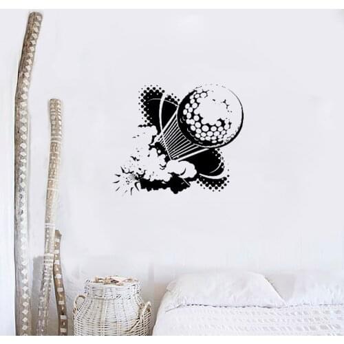 Golfball Art Pattern Wall Decals Mural Teens Room Design Decor Golf Sport Hobby Ball Club Wall Stickers Diy Removable Wall LC055