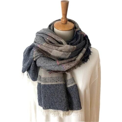 2019 New Japanese Unisex Style Winter Scarf Cotton And Linen Solider Color Long womens Scarves Shawl Plaid Men Scarf