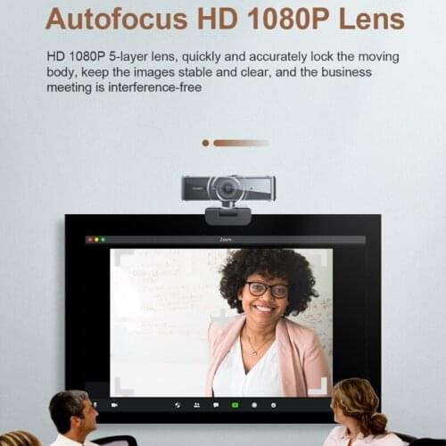 R58A 1080P Widescreen High Definition Webcam with Built-in Mic USB 2.0 Free Drive Plug&Play Computer Camera Noise Reduction