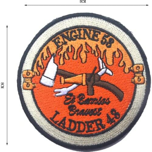 SPECIAL FORCES RED WINGS LONE ENGINE 58 LADDER 48 Firefighter Fire Department fireman Military BADGE patch applique