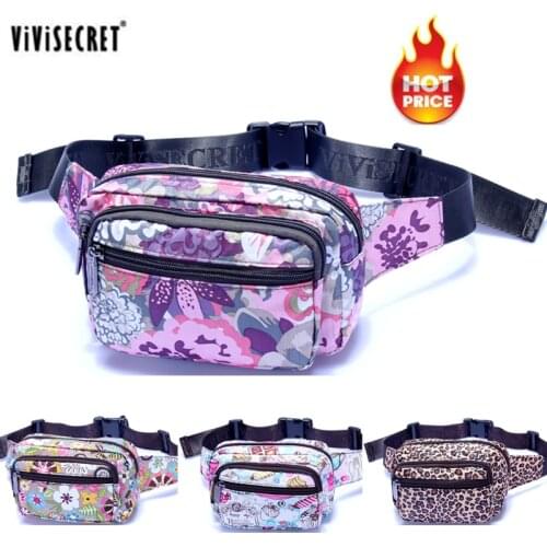 New Designer Waterproof Nylon Women Floral Waist Bum Camera Belt Bag Fanny Pack Hip Purse Money Cell Phone Pouch Christmas Gift