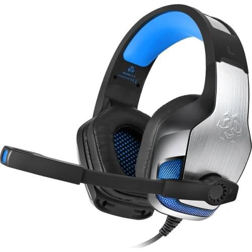 LED Light Bass Surround Soft Gaming Headset Memory Earmuffs Noise Cancelling Over Ear Headphones with Mic for Xbox One PS4 PC