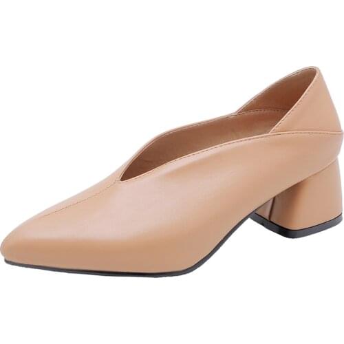 High Heels Women Pumps Fashion Square High Heels Mules Shoes Pointed Toe Office Ladies Shoes Spring New Large Size 33-46