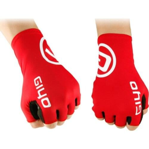 Breaking Wind Cycling Gloves Half Finger Anti-slip Gel Bicycle Lycra Fabric Mittens MTB Gloves Breathable Racing Road Bike Glove