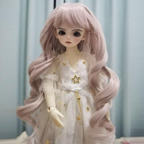 1/3 1/4 1/6 BJD baby high temperature fiber doll wig female long curly hair big wave roll princess fake hair