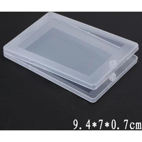 1 PC portable Small Thin Plastic Transparent With Lid Collection Container Case Storage Box for Card, bank card, paper towel
