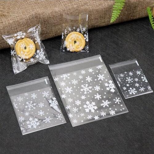 100pcs Frosted Transparent Gift Bag Cookies DIY Self-Adhesive Pouch Birthday Wedding Party Supplies Candy Baking Packaging Bag