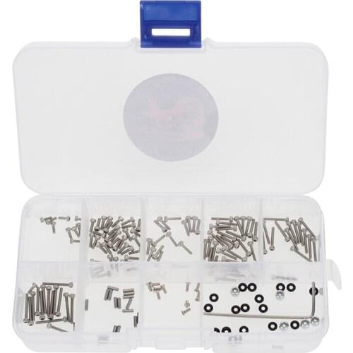 176Pcs M1.4 Metal Screws M2 Nut Box Set For Axial SCX24 90081 1/24 RC Crawler Car Upgrade Parts Accessories