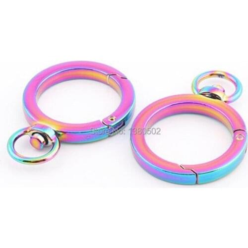 2pcs/lot beautiful multicolor Openable spring ring clip buckles for backpack accessories for outdoor