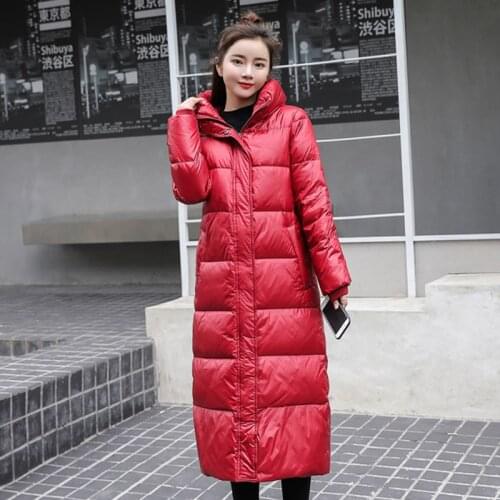 2020 Winter Fashion White Duck Down Jacket Women Hooded Long Parkas Hight Quality Female Thick Warm Down Coat