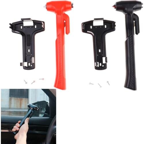 3 In 1 Safety Hammer Seat Belt Cutter Car Window Breaking Emergency Escape Tool Multifunctional safety hammer with fixed support