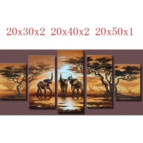 5PCS diamond embroidery Elephant diamond painting Cross Stitch full Square/Round drill Rhinestone gift Wedding decoration
