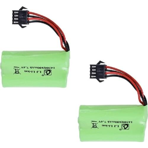 7.4v 600mah 14500 sm4p water bullet gun lithium battery hardy Aug rochen M249 big pineapple qzb95