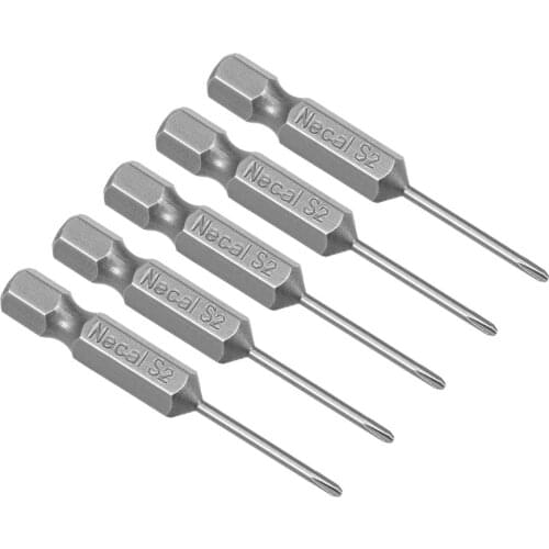 UXCELL 5pcs 1/4" Hex Shank Phillips PH00 PH0 PH1 Magnetic Screw Driver 50mm Length 1.6/2.5/2/3.5/3mm Bit Dia S2 Screwdriver Bits