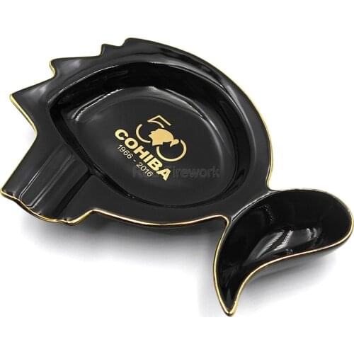 COHIBA 50th Classic Anniversary Fine Porcelain Cigar Cigarette Pipe Ashtray One Slots For Home With Gift Box
