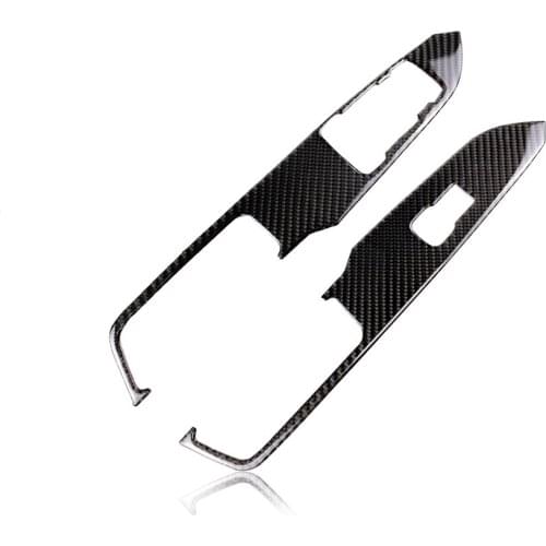 For Mustang Car Interior Carbon Fiber Window Control Switch Panel Auto Sticker Decor Covers 15-19 Car Styling Accessaries Decal