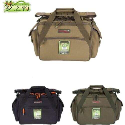 Dream Fishing 47*29*21cm Multi-Purpose Fishing YKK Zip Waterproof France 1200D Nylon Bag Fishing Accessories Single Shoulder Bag