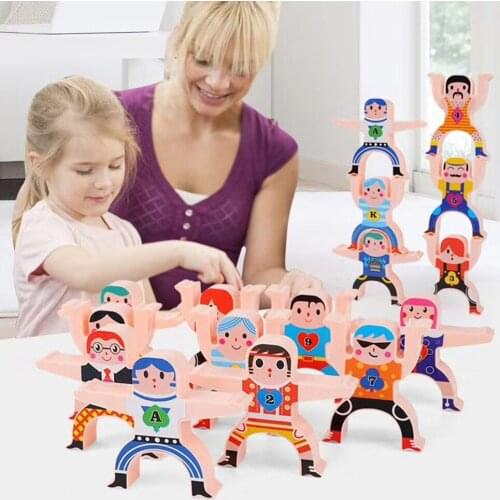 DIY Stack Interactive Children Puzzle Gifts Puzzle Baby Early Educational Toy Stack Games Balance Building Blocks