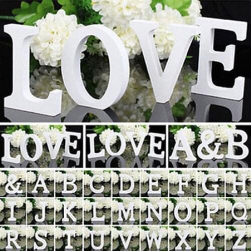 1pc DIY Personalised Name Design Freestanding Wooden Letters White Alphabet Wedding Birthday Party Christmas Home Decorations